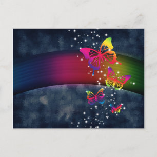 Rainbow n Butterflies Postcard