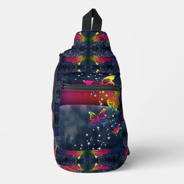 Rainbow n Butterflies Sling Bag (Front)