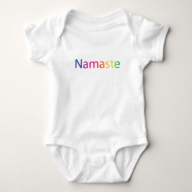 Rainbow Namaste Organic Cotton Onsie Baby Bodysuit (Front)