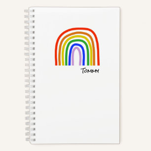 Rainbow NAME Heart Colourful Artisan Fun Kids  Notebook