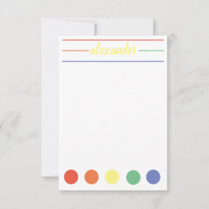 Rainbow name personalised stationary card