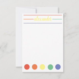 Rainbow name personalised stationary card