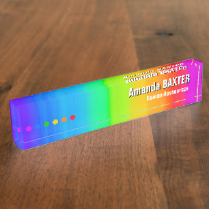Rainbow Name Tag Nameplate