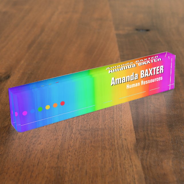Rainbow Name Tag Nameplate (Side)