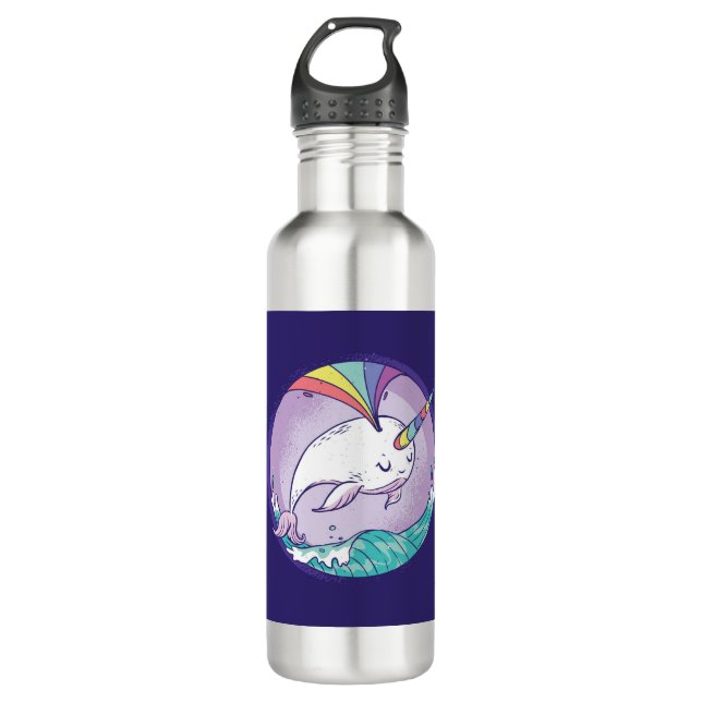 Rainbow Narwhal 710 Ml Water Bottle (Front)