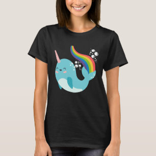 Rainbow Narwhal for Kids Cute Narwhale Graphic T-Shirt