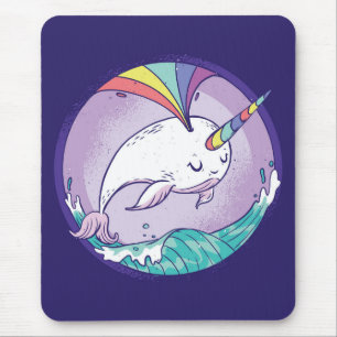 Rainbow Narwhal Mouse Mat