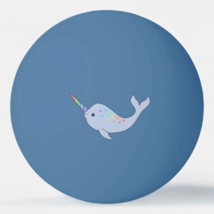 Rainbow Narwhal Ping Pong Ball