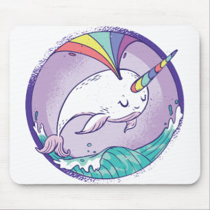 Rainbow Narwhale Mouse Mat