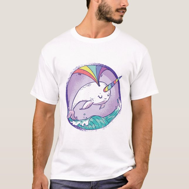 Rainbow Narwhale T-Shirt (Front)