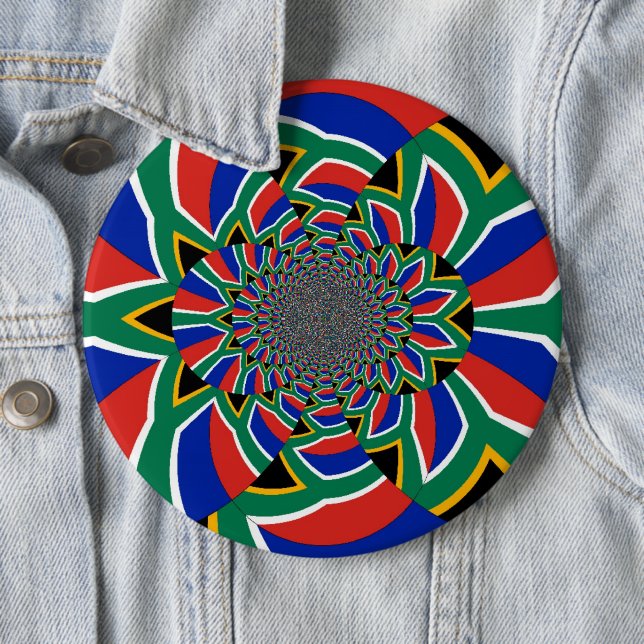 Rainbow Nation: Vibrant South Africa Art Print 6 Cm Round Badge (In Situ)