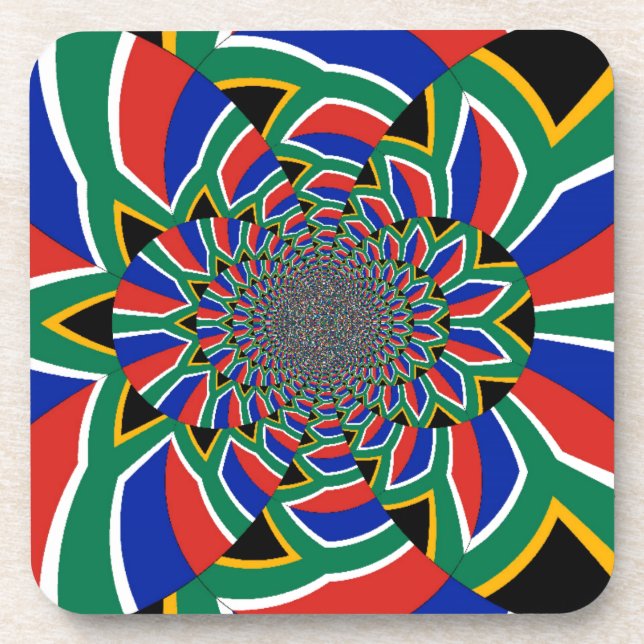 Rainbow Nation: Vibrant South Africa Art Print Coaster (Front)