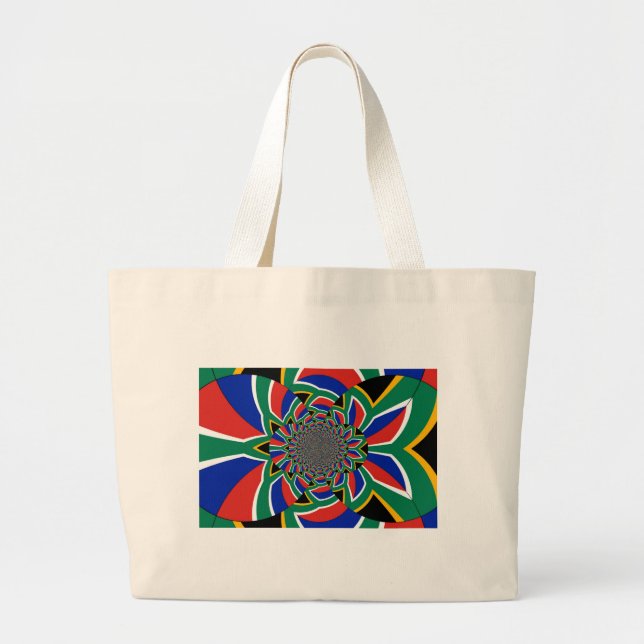 Rainbow Nation: Vibrant South Africa Art Print Large Tote Bag (Front)