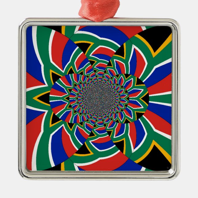 Rainbow Nation: Vibrant South Africa Art Print Metal Tree Decoration (Front)