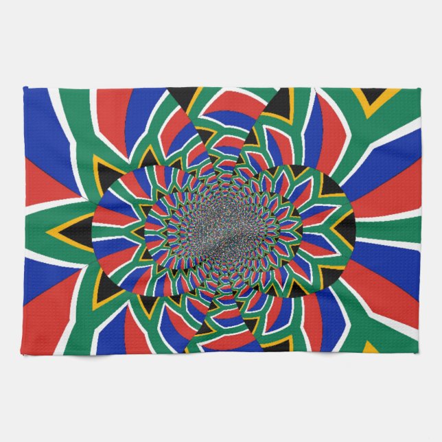 Rainbow Nation: Vibrant South Africa Art Print Tea Towel (Horizontal)