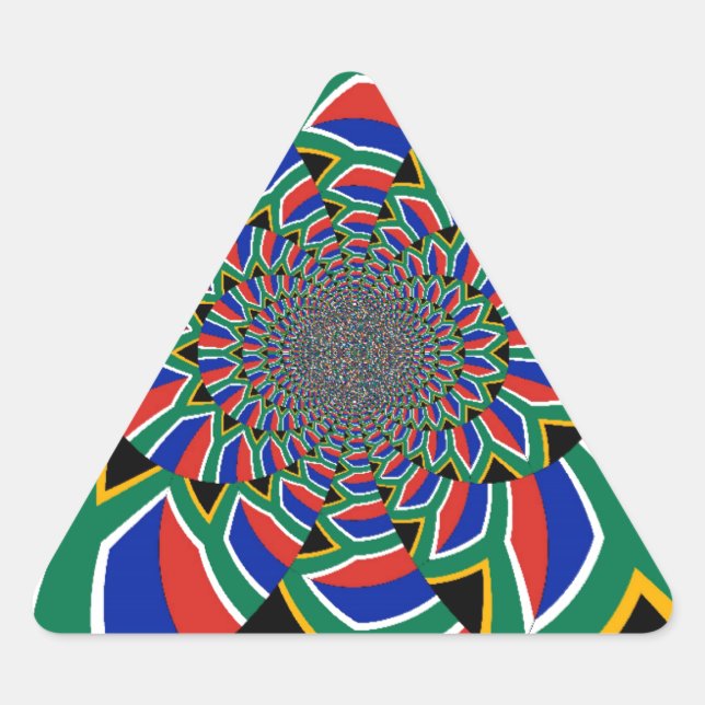 Rainbow Nation: Vibrant South Africa Art Print Triangle Sticker (Front)
