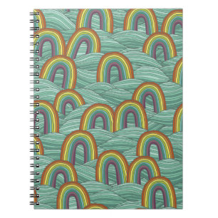 Rainbow Nature: Hand-Drawn Vintage Composition Notebook