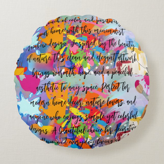 Rainbow Nature Round Cushion (Front)