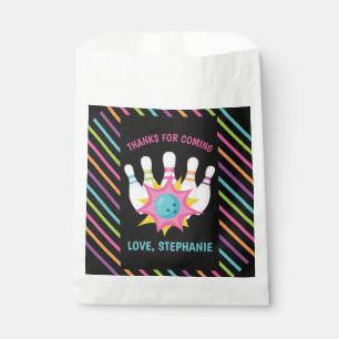 Rainbow Neon Bowling Birthday Party Thank You Favour Bags