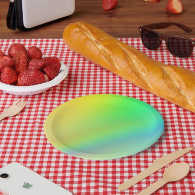 Rainbow Neon Party Plates  (Picnic)