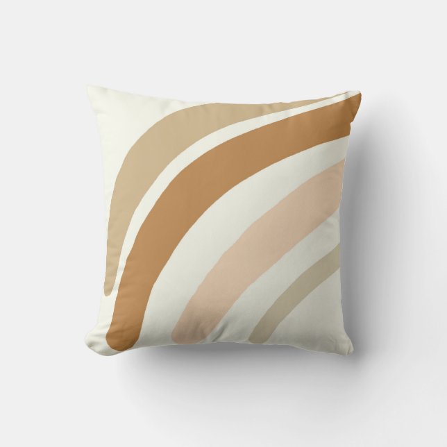 rainbow neutral nursery pillow, boho rainbow decor cushion (Front)