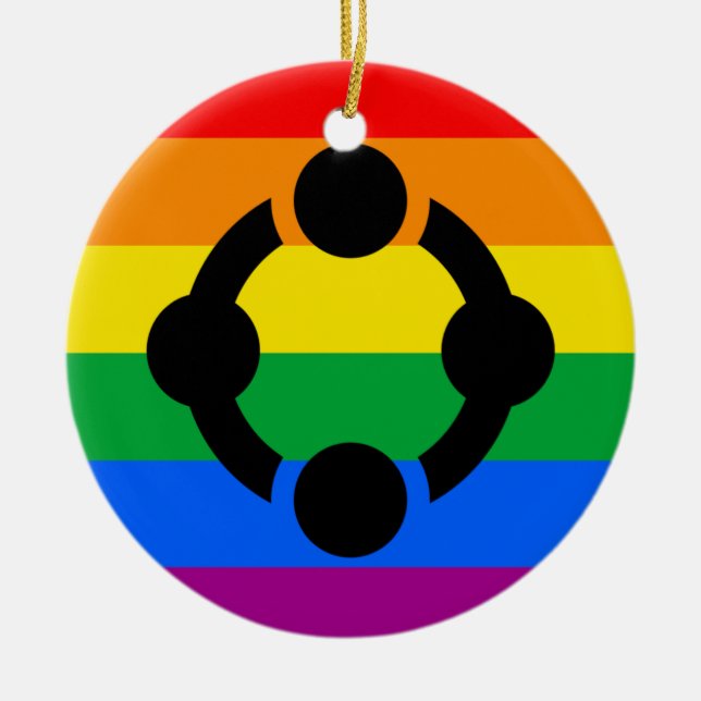 Rainbow Niche Pride Flag Ceramic Tree Decoration (Front)
