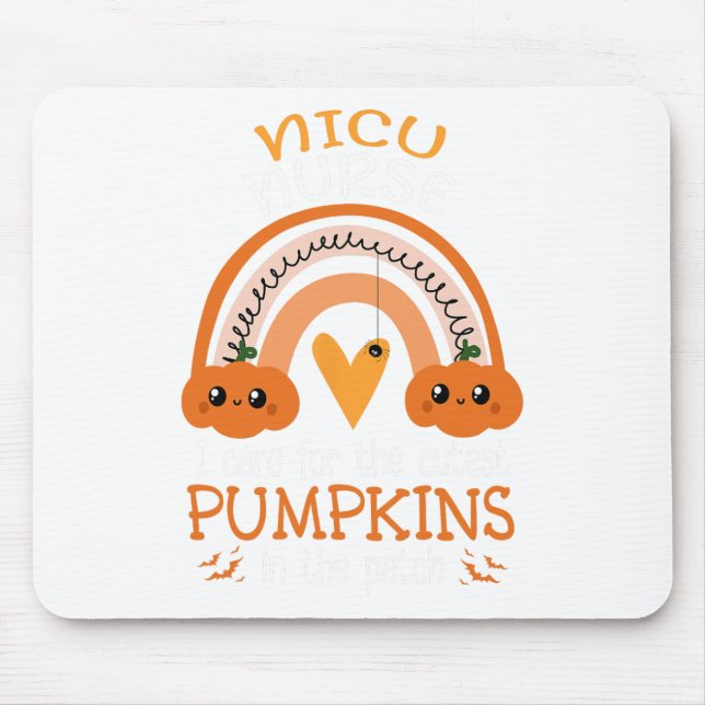 Rainbow Nicu Nurse Cutest Pumpkins In The Patch Ha Mouse Mat (Front)
