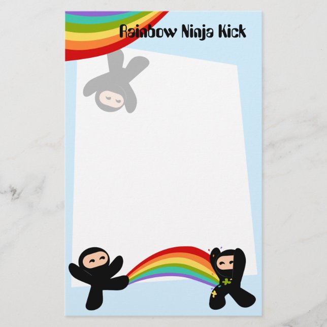 Rainbow Ninja Kick Stationery (Front)