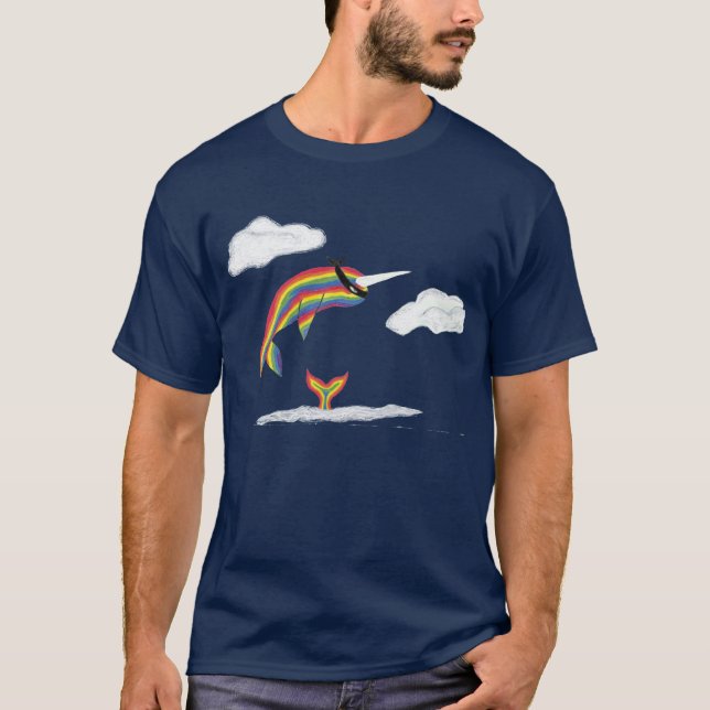 Rainbow Ninja Narwhal T-Shirt (Front)