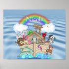 RAINBOW NOAHS ARK NURSERY DECORATION Poster