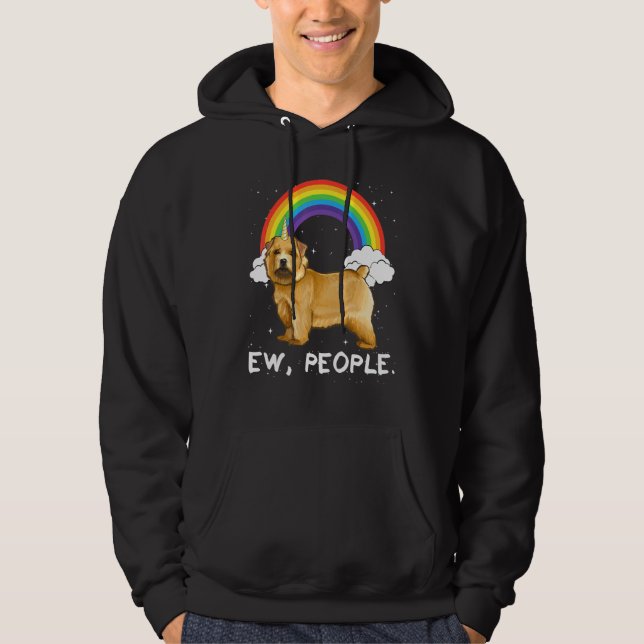 Rainbow Norwich Terrier Ew People Unicorn Dog Hoodie (Front)