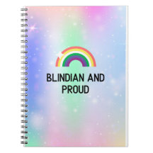 Rainbow notebook, blindian and proud