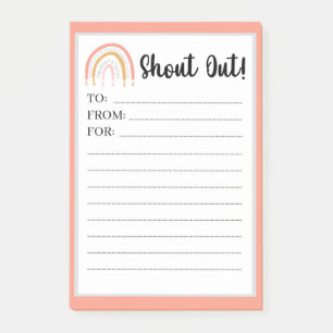 Rainbow Notes from Teacher Shout Out Post It Notes