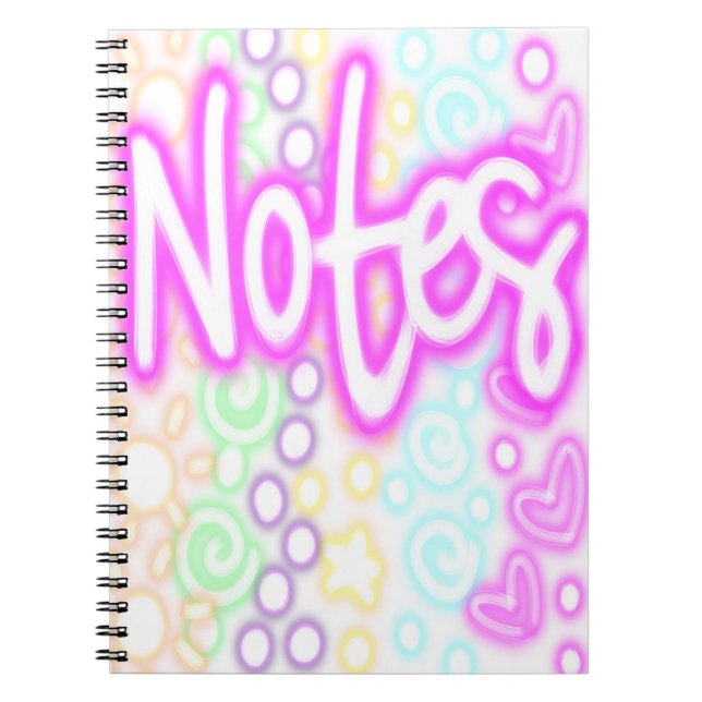 Rainbow “Notes” Notebook – Neon Pastel Aesthetic  (Front)