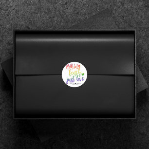 Rainbow Nothing Fancy Just Love Casual Wedding Classic Round Sticker