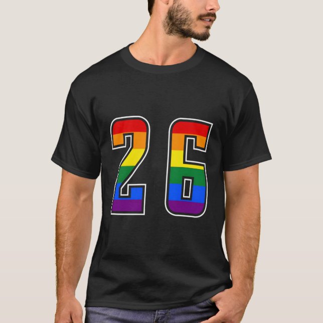 Rainbow Number 26 Team Junior Numbered Uniform T-Shirt (Front)
