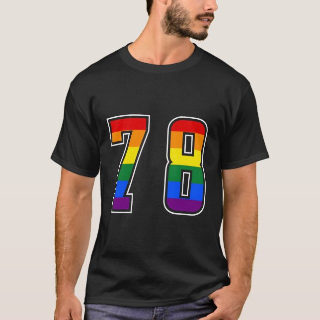 Rainbow Number 78 Team Junior Numbered Uniform T-Shirt (Front)