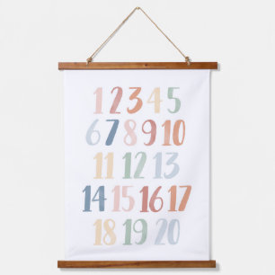 Rainbow Numbers 1-20 Classroom Decor Hanging Tapestry