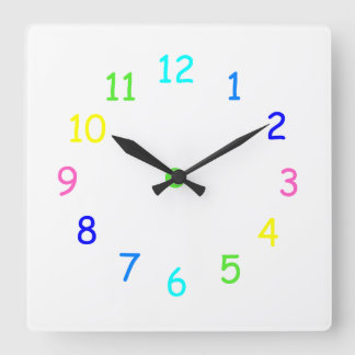 Rainbow Numbers Wall Clock