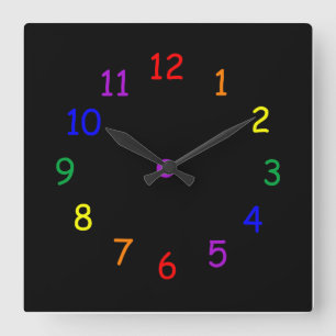 Rainbow Numbers Wall Clock