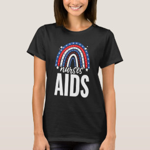 Rainbow Nurses Aids 4th of july USA Flag America P T-Shirt