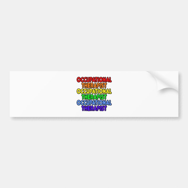 Rainbow Occupational Therapist Bumper Sticker (Front)