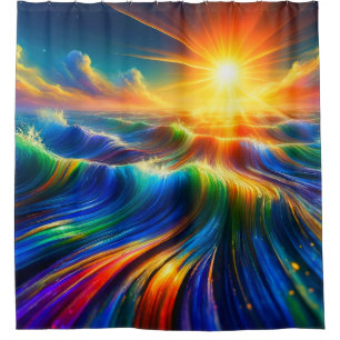 Rainbow Ocean Shower Curtain