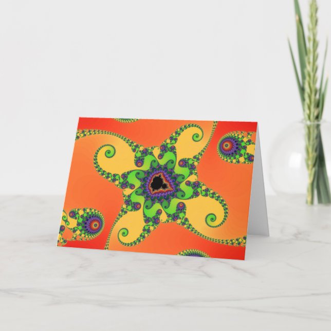 Rainbow Octopuses Greetings Card (Front)