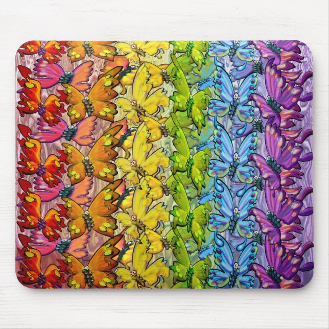 Rainbow of Butterflies Mouse Mat (Front)