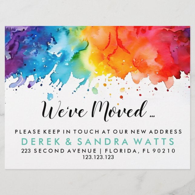 rainbow of color Change of address we've moved Flyer (Front)