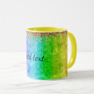 Rainbow of colors Template, customizable Mug