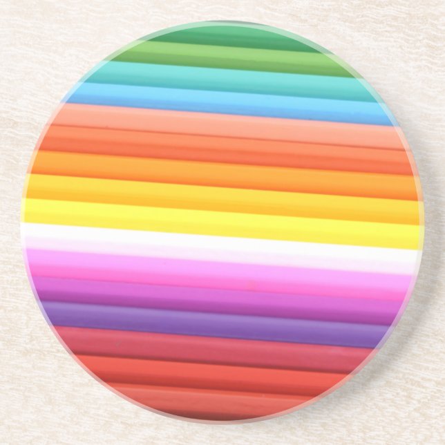 Rainbow of Coloured Pencils.png Coaster (Front)