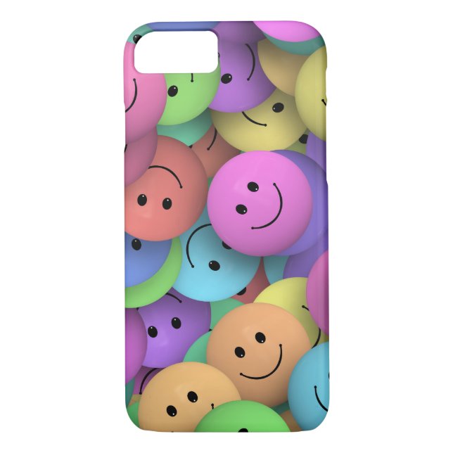 Rainbow of Colourful Happy Faces Case-Mate iPhone Case (Back)