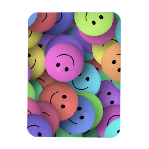 Rainbow of Colourful Happy Faces Magnet